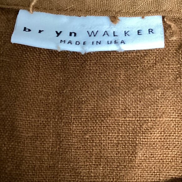 Bryn Walker Linen Asymmetric Tunic Top Sz M Brown 25S - Picture 6 of 9